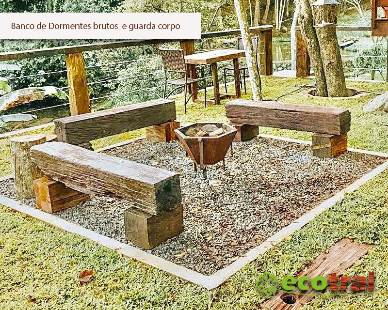 BANCOS & BANQUETAS EM DORMENTES E CRUZETAS