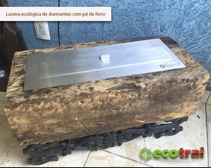 LAREIRA ECOLÓGICA A ÁLCOOL EM DORMENTES E CRUZETAS